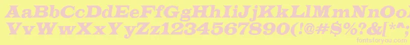 ALatinoItalic Font – Pink Fonts on Yellow Background