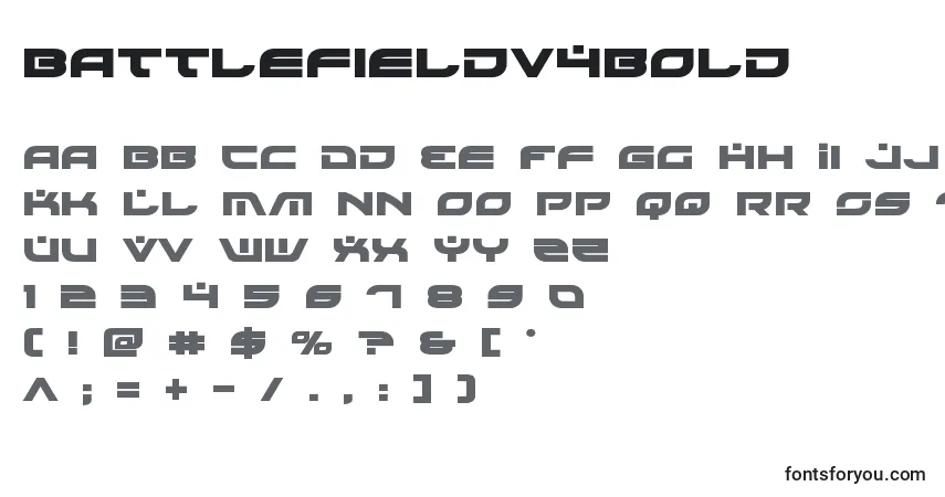 Schriftart Battlefieldv4bold – Alphabet, Zahlen, spezielle Symbole