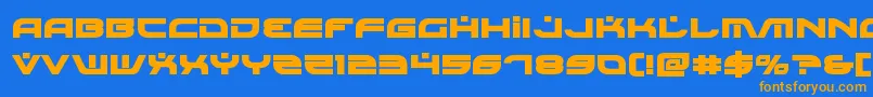 Battlefieldv4bold-Schriftart – Orangefarbene Schriften auf blauem Hintergrund
