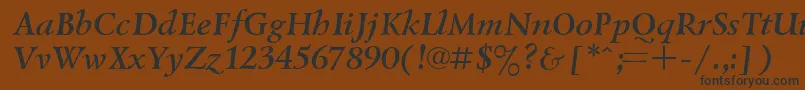 UkrainiangoudyoldBolditalic Font – Black Fonts on Brown Background