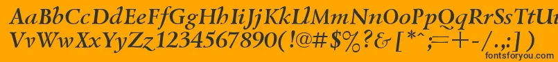 フォントUkrainiangoudyoldBolditalic – 黒い文字のオレンジの背景