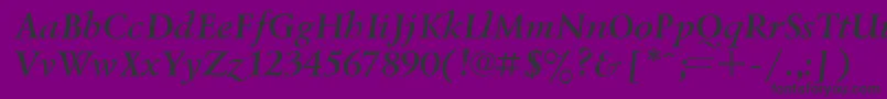 UkrainiangoudyoldBolditalic-fontti – mustat fontit violetilla taustalla
