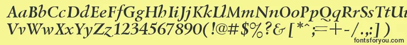 UkrainiangoudyoldBolditalic Font – Black Fonts on Yellow Background