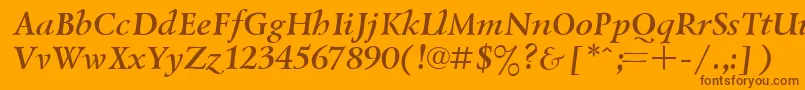 UkrainiangoudyoldBolditalic Font – Brown Fonts on Orange Background