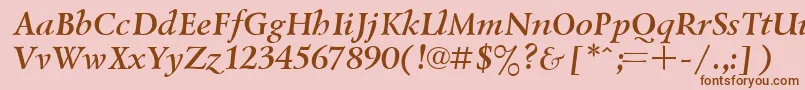 UkrainiangoudyoldBolditalic-Schriftart – Braune Schriften auf rosa Hintergrund