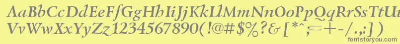 UkrainiangoudyoldBolditalic-Schriftart – Graue Schriften auf gelbem Hintergrund