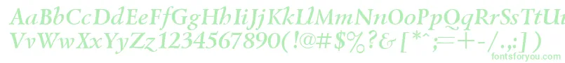 Шрифт UkrainiangoudyoldBolditalic – зелёные шрифты на белом фоне