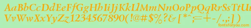 UkrainiangoudyoldBolditalic Font – Orange Fonts on Green Background