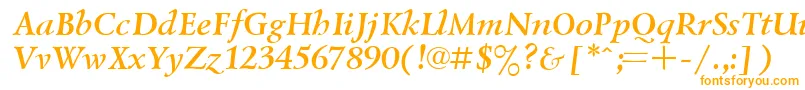 Czcionka UkrainiangoudyoldBolditalic – pomarańczowe czcionki na białym tle