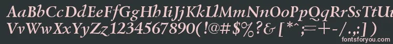 フォントUkrainiangoudyoldBolditalic – 黒い背景にピンクのフォント
