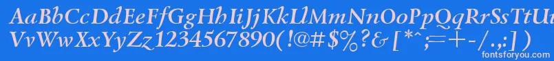 フォントUkrainiangoudyoldBolditalic – ピンクの文字、青い背景