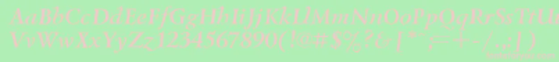 UkrainiangoudyoldBolditalic-fontti – vaaleanpunaiset fontit vihreällä taustalla