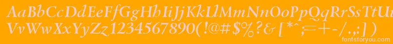 Шрифт UkrainiangoudyoldBolditalic – розовые шрифты на оранжевом фоне