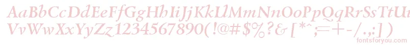 フォントUkrainiangoudyoldBolditalic – 白い背景にピンクのフォント