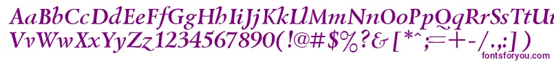 Шрифт UkrainiangoudyoldBolditalic – фиолетовые шрифты на белом фоне