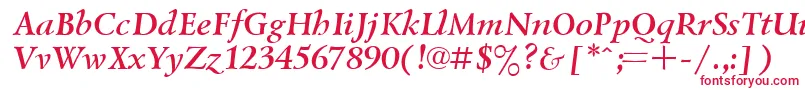 Шрифт UkrainiangoudyoldBolditalic – красные шрифты на белом фоне