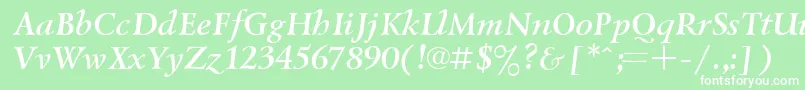 UkrainiangoudyoldBolditalic Font – White Fonts on Green Background