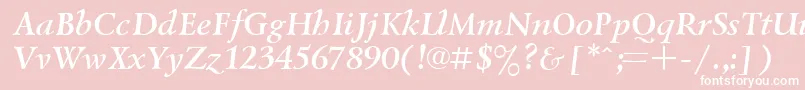 Czcionka UkrainiangoudyoldBolditalic – białe czcionki na różowym tle
