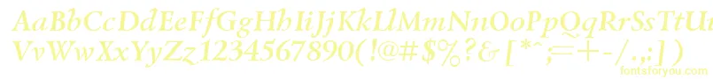 Czcionka UkrainiangoudyoldBolditalic – żółte czcionki na białym tle