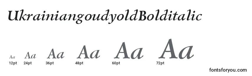 UkrainiangoudyoldBolditalic Font Sizes