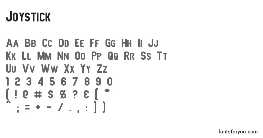 Czcionka Joystick – alfabet, cyfry, specjalne znaki