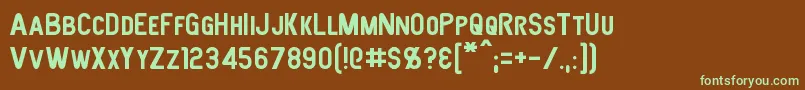 Czcionka Joystick – zielone czcionki na brązowym tle
