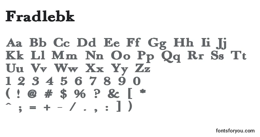 Fradlebk-fontti – aakkoset, numerot, erikoismerkit