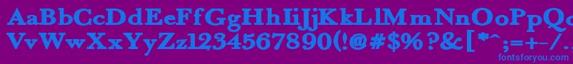 フォントFradlebk – 紫色の背景に青い文字