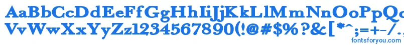 フォントFradlebk – 白い背景に青い文字