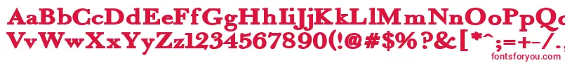 フォントFradlebk – 白い背景に赤い文字