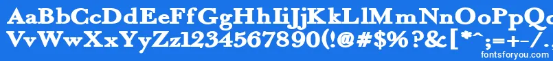 フォントFradlebk – 青い背景に白い文字