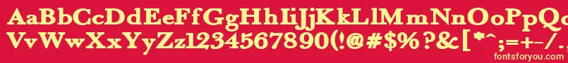 Fradlebk Font – Yellow Fonts on Red Background