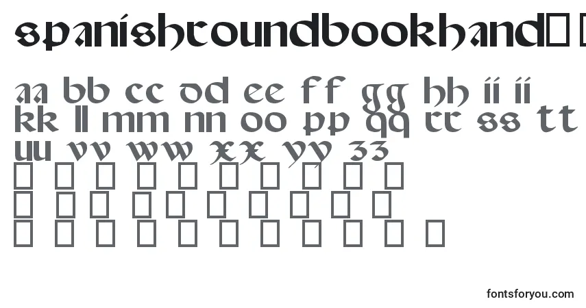 Czcionka SpanishRoundBookhand16thC – alfabet, cyfry, specjalne znaki