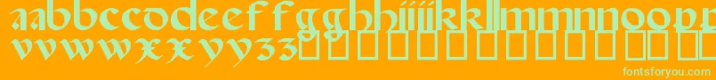 SpanishRoundBookhand16thC Font – Green Fonts on Orange Background