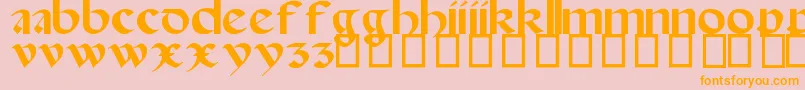 SpanishRoundBookhand16thC Font – Orange Fonts on Pink Background