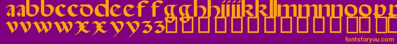 SpanishRoundBookhand16thC Font – Orange Fonts on Purple Background
