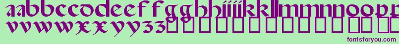 SpanishRoundBookhand16thC Font – Purple Fonts on Green Background