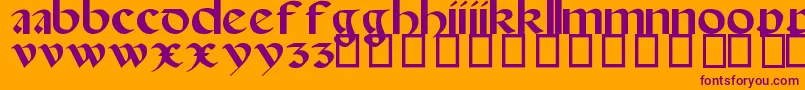 SpanishRoundBookhand16thC Font – Purple Fonts on Orange Background