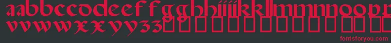 SpanishRoundBookhand16thC Font – Red Fonts on Black Background