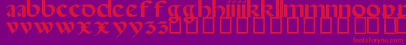 SpanishRoundBookhand16thC Font – Red Fonts on Purple Background