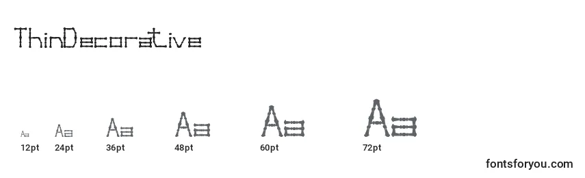 ThinDecorative Font Sizes