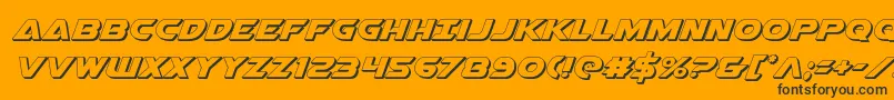 Airstrikeb3D Font – Black Fonts on Orange Background