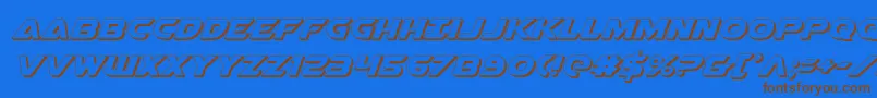 Airstrikeb3D Font – Brown Fonts on Blue Background