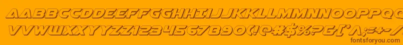 Airstrikeb3D Font – Brown Fonts on Orange Background