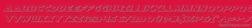 Fonte Airstrikeb3D – fontes cinzas em um fundo vermelho