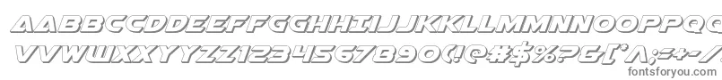 Airstrikeb3D-Schriftart – Graue Schriften auf weißem Hintergrund