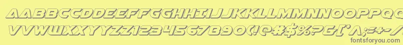 Airstrikeb3D Font – Gray Fonts on Yellow Background