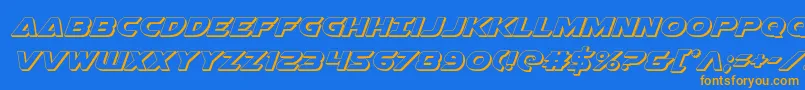 Airstrikeb3D Font – Orange Fonts on Blue Background