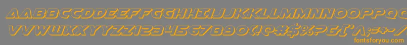 Airstrikeb3D Font – Orange Fonts on Gray Background