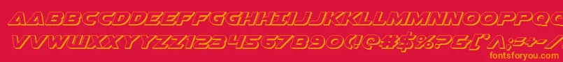 Airstrikeb3D Font – Orange Fonts on Red Background